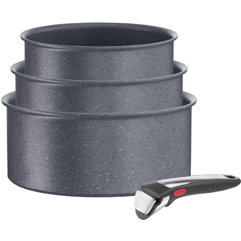 Tefal Ingenio Natural On - Batteria da cucina, 4 pezzi, impilabile, rivestimento antiaderente, induzione, Made in France L7669253 (1/5)