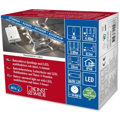 Konstsmide Catena Luminosa A LED Gnosjö - 13,85 Metri - Luci Energetiche Per Esterno/Interno - 2