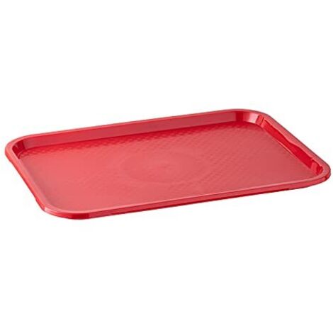 APS Fast Food Tray, vassoio da portata infrangibile e lavabile in lavastoviglie, Made in Germany, 35 x 27 cm, altezza 2 cm, rosso (1/4)
