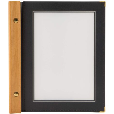SECURIT - Set da 10 Porta Menu A4 Linea Wood Box Inclusa - Per Caffè, Ristoranti, Bar - Formato A4 - Colore Bordeaux