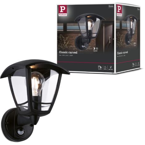 Eglo Led lampada da parete per esterni Carpinera, lampada da esterno a due fiamme con rilevatore di movimento, sensore crepuscolare, acciaio inossidabile, plastica, bianco, bianco caldo, GU10, IP44