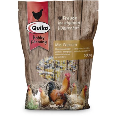 Quiko Hobby Farming Mini Popcorn 500g - Per polli, quaglie e pollame - Spuntino sano e naturale - Fornisce energia altamente digeribile - Promuove il naturale comportamento di beccata