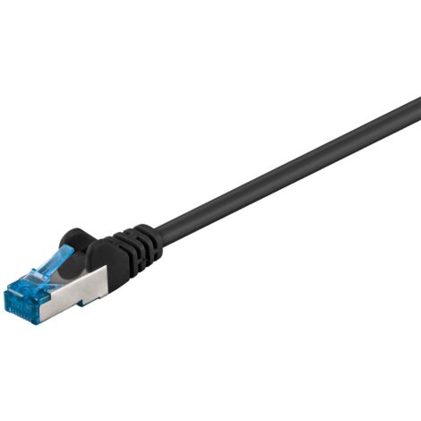goobay 92701 5m Nero 500Mhz Ethernet Patch Cavo Doppia Schermata S-FTP fino a 10000Mbits 500Mhz Cavo di Rame Senza alogeni RJ-45 Connettori Oro Placcato (1/4)
