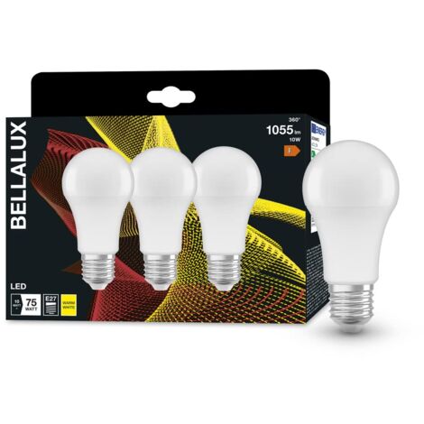 BELLALUX Lampada a LED, E27-base ottica opaca ,Bianco caldo (2700K), 1055 Lumen, sostituzione delle lampade 75W, non dimmerabile, 3-Confezione (1/2)