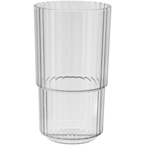 APS Bicchiere in plastica Tritan di alta qualità con 0,5 litri, senza BPA, impilabile, infrangibile, riutilizzabile, lavabile in lavastoviglie, 500 ml, trasparente (1/4)