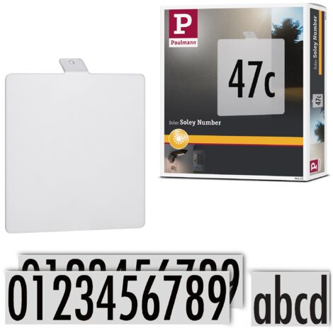Paulmann 94253 Targhetta Numero Civico Per Outdoor Solar Lampada da Parete Soley Accessorio In Metallo Bianco, 0 W