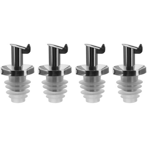 Westmark 478322E3 - Set di 4 beccucci per bottiglie, in metallo e acciaio inox, tappo in silicone, in acciaio inox (1/5)