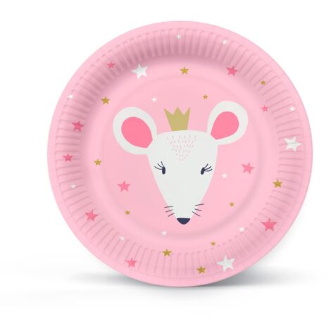 PAW - Piatti Carta Compleanno (23 cm) I 10 Pezzi I Piatti Usa e Getta - Animali, Topo, Rosa I Piatti di Carta per Feste, Vacanze, Matrimoni I 100% Biodegradabile I Colore: Magical Friends (1/5)
