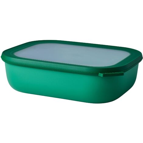 Mepal - Multi Bowl Cirqula Rectangular - Contenitori Plastica con Coperchio - Adatto come Contenitore Ermetico per Frigo, Microonde, Congelatore da Portata - Ciotole Cucina - 750 ml - Vivid green