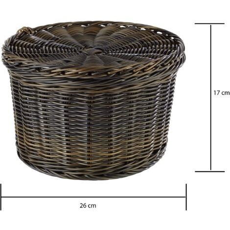 APS Cestino per uova "Profi Line" – nero/marrone per uova, con filo in acciaio inox nel bordo, per circa 20 uova, mantiene il contenuto caldo a lungo grazie alla fodera in tessuto, Ø 26 cm, altezza 17 (1/5)