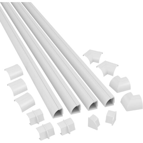 D-Line Canalina Mezza Tonda, Passacavi, Canalina Copricavi, Nascondi Cavi, Canaline Per Impianti Elettrici - 4 x 1 m Lunghezza Per Pacco - Bianco (1/5)