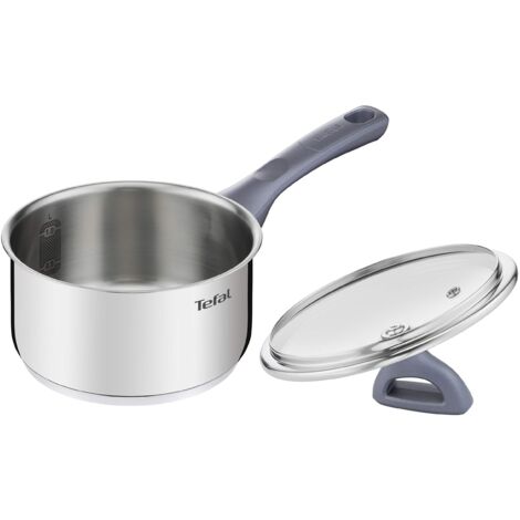 Tefal Daily Cook, base rinforzata, adatta a tutti i tipi di piani cottura, inclusa induzione, grande conduttività e resistenza con materiali riciclati, casseruola in acciaio inox da 18 cm, 2,1 litri