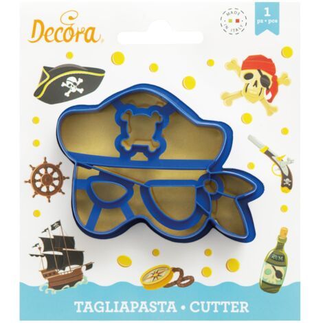 Decora 0255099 Tagliapasta Maschera Pirata, Ideale per Creare Decorazioni in Pasta di Zucchero o di Gomma, Made in Italy, Design originale. Confezione da 1 pezzo. (1/5)