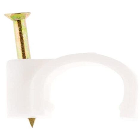 Zenitech - Ganci di Fissaggio Ø14mm - Confezione da 100 - Fissaggio Rapido ed Efficace per Cavi e Guaine - Plastica di Alta Qualità - Certificato CE - Bianco - Ø14mm