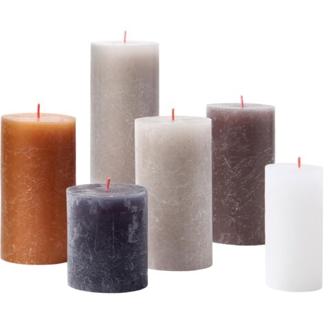 Bolsius Set Regalo di 6 Candele Rustiche Assortite Decorative - Colore New Neutrals - Cera Inodore - Vegana - Senza Olio di Palma - Senza Profumo (1/5)