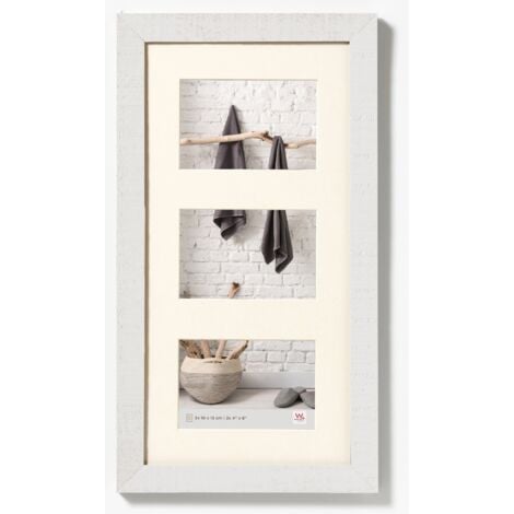 walther design cornice bianco polare 3x 10x15 cm galleria con passe-partout, Home Cornice in legno HO315V