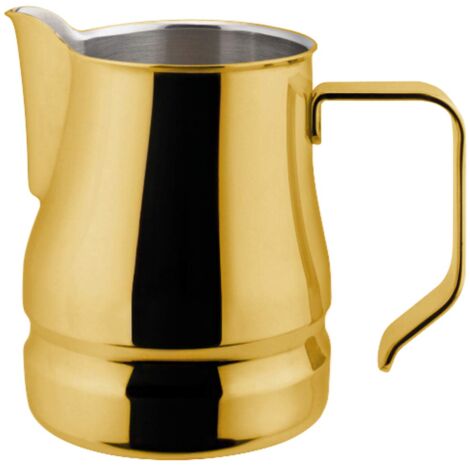 ILSA Lattiera Evolution per Cappuccino e Latte Art, Acciaio Inox 18/10, Color Oro, Tazze 3, Capacità 35 cl