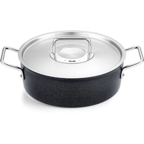 Fissler Adamant - Rostiera in alluminio (diametro 24 cm, 3,1 l) rivestita con coperchio in metallo, antiaderente, compatibile induzione (1/5)