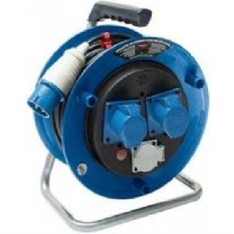Prolunga Elettrica 50 Metri con Avvolgicavo Professionale Brennenstuhl Spina CEE 3 poli, 230 V/16A 1 presa Schuko e 2 prese CEE 3 poli 230V/16A Autochiudenti Serie Garant ST CEE2 - IP44