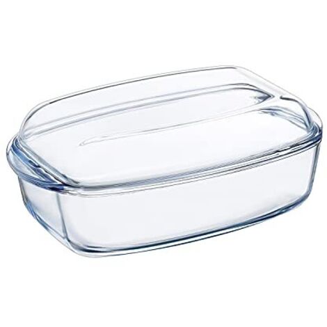 Pyrex Essentials Rettangolare casseruola con Coperchio, 4.5 l (1/4)