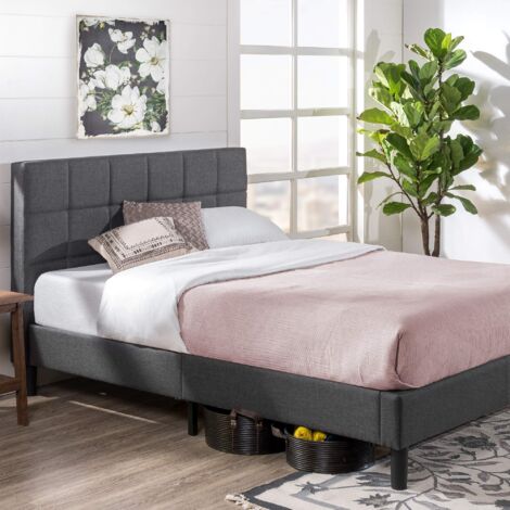 Letto Zinus Lorelai 150x200 Cm - Telaio In Metallo Nero Con Spazio Contenitore 31 Cm - Piattaforma 36 Cm - 5