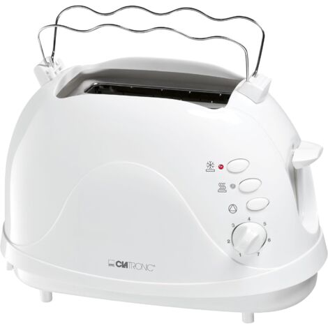 Cloer 3211 Tostapane 2 Fette 825W - Con Scaldapanini Integrato, Funzione Sollevamento, Cassetto Briciole, Corpo Acciaio Inox E Bianco