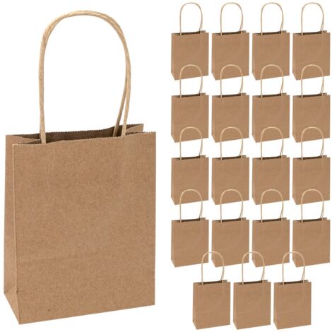 Idena 60058 - Sacchetti di carta, 20 pezzi, 12 x 5 x 15 cm, sacchetti regalo, sacchetti di carta kraft, sacchetti artigianali da decorare e regalare (1/4)