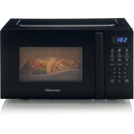Hisense H20MOBS4HG Forno Microonde con controllo Elettronico, Capacità 20 L, Potenza 700 Watt, Funzione Grill 800 W, Display Led Comandi Touch, Colore Nero