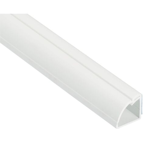 D-Line 1M22QSW Canalina Quarto Tonda, Passacavi, Canalina Copricavi, Nascondi Cavi - 22mm (Larghezza) x 22mm (Altezza) x 1m Lunghezza - Bianco