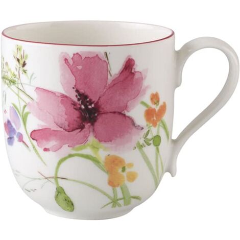 Villeroy & Boch Mariefleur Basic Tazza, 140 ml, Altezza 9 cm, Porcellana Premium, Bianco/Multicolore (1/4)