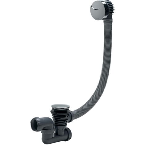 Wirquin 30720356-Scarico Completo per Vasca da Bagno, con Cavo, Lunghezza 700 mm, ABS, Grigio, Taglia Unica