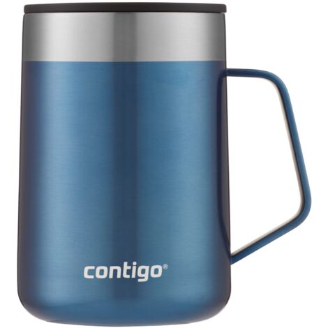 Contigo Streeterville Desk Mug, Insulated Coffee Mug with Stainless Steel Handle, Coffee to Go Mug with Lid, Keeps Coffee And Tea Warm for up to 5 Hours, Ideal for Office & Home, 410 ml (1/5)