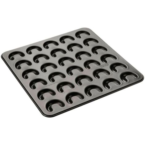 Zenker Teglia da forno piccola Sparkling Christmas, 30 pezzi, con rivestimento antiaderente in teflon per cuocere semplicemente, forma di alta qualità per cipferl fatti in casa (colore: nero)