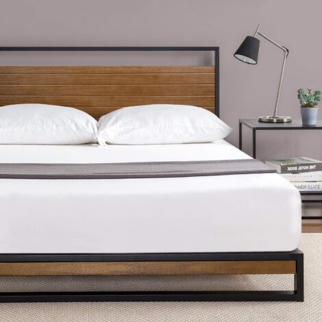 Struttura letto con luci LED in similpelle marrone 100x200 cm | Leroy