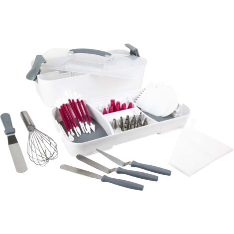 LILY COOK 51523 Valigetta da Pasticceria 45 Pezzi Utensili, Acciaio Inossidabile, Bianco (1/5)