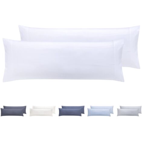 Todocama Set di 2 federe per cuscini, in microfibra extra morbida, ipoallergenica. Set di 2-90 x 40 cm bianco