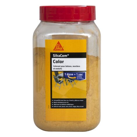 SIKA Colore Cem, giallo, tintura in polvere per cemento, calce e cerotti, 0,4 kg per contenitore