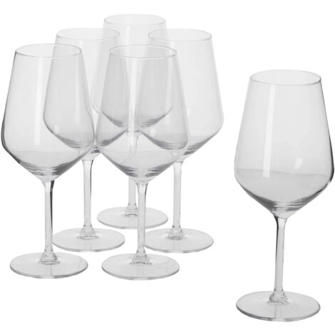 alpina Set Bicchieri da Vino Rosso - Calici Vino 6 Pezzi - Calice Vino 53cl - Regalo Compleanno Donna, Amica e Mamma - Vini Rosso - con Base Robusta - Vetro