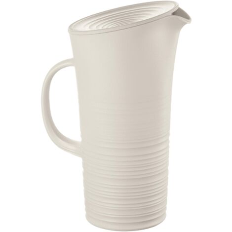Guzzini Tierra Caraffa con Coperchio, Post Consumed Recycled Poliestereastic, Bianco Latte, 01 (1/4)