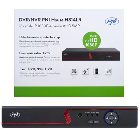 DVR/NVR PNI House H814-16 kanalen full HD 1080P of 4 analoge kanalen 5MP