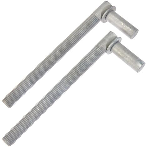 Alberts 410803 Cardine, una coppia, da avvitare a fondo, regolabile, zincato a caldo, entrata Ø16 mm, lunghezza 190 mm, filettatura M16