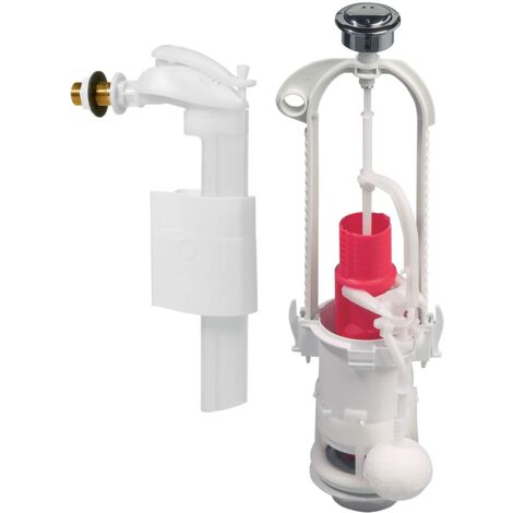 Meccanismo Di Scarico WC Wirquin MP + F80 - Completto Con Rubinetto Galleggiante, Grigio E Rosso - Foto 2