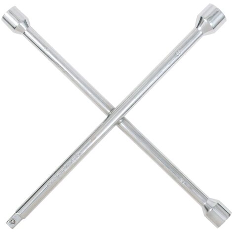 KS Tools 518.1153 Chiave a croce p.bulloni ruote,cromata opaca,teste lucidate,17x19x21mmx1/2"