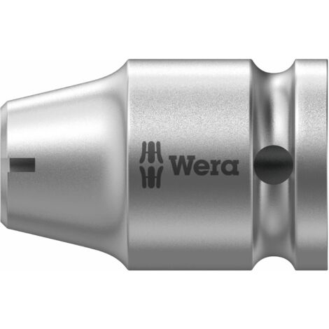 Wera Adattatore 780 A 1/4″ – Attacco Quadro Femmina Per Inserti Esagonali, 25 Mm, Con Scanalatura Per Sfera Di Fermo