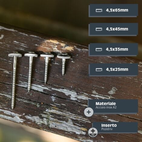 Viti Spengler 4,5x25mm, Acciaio Inox A2, Con Guarnizione EPDM - Confezione Da 50 Pezzi - Foto 5
