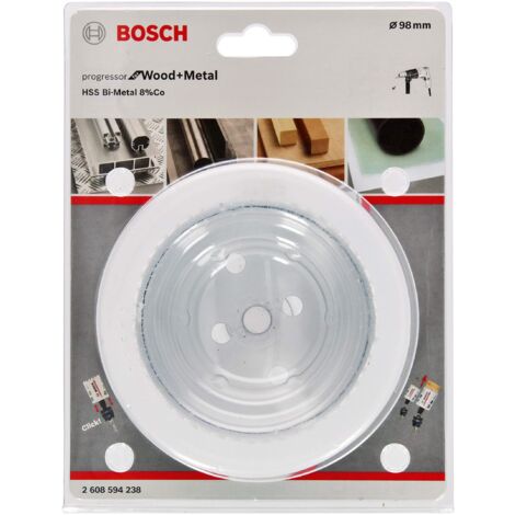 Bosch Professional 2608594238 Sega a Tazza for Wood & Metal, Legno e Metallo, Accessorio per Foratrice, Ø 98 mm