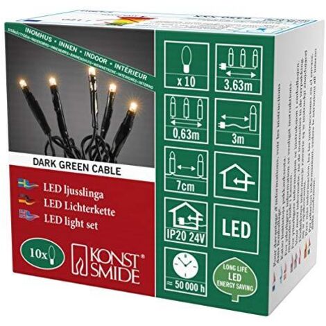 Rete Luminosa 8 Funzioni IP44 Konstsmide, Catena Luminosa A LED Con Interruttore E Timer 6 H, 8 Luci Giardino A Batteria