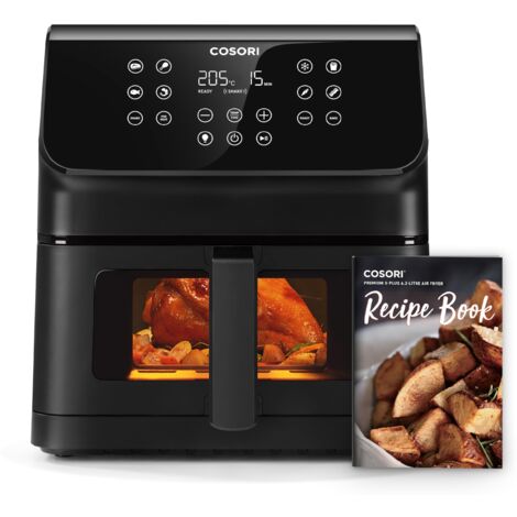 COSORI Friggitrice ad Aria 6,2 Litri con Finestra, Air Fryer con 12 Funzioni（Panificazione e Arrosto), One-Touch Display, Tempo e Temperatura Regolabili 75-205℃, 30 Ricette Cartacee & 50 Online, 1700W