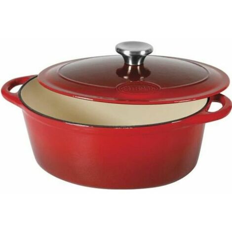 Sitram 710841 - Casseruola in ghisa, Colore rosso e panna, 36 x 28 x 14 cm (1/5)