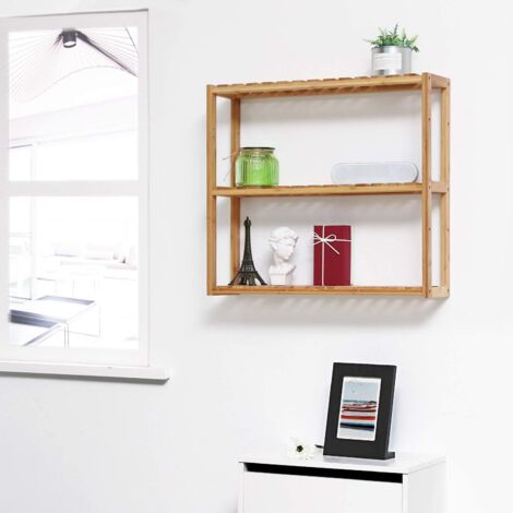 Scaffale Bambù SONGMICS 3 Ripiani - 60x54x15 Cm, Regolabile, Per Bagno/Cucina/Soggiorno, Carico 48kg - Foto 9